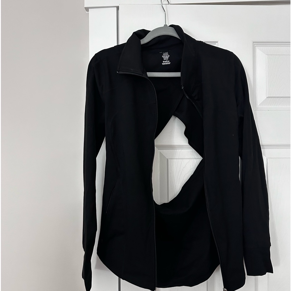 Black Buff Bunny jacket cross back worn once.